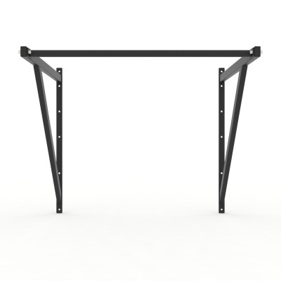 Estrutura metálica preta para suporte com duas pernas triangulares e barra horizontal