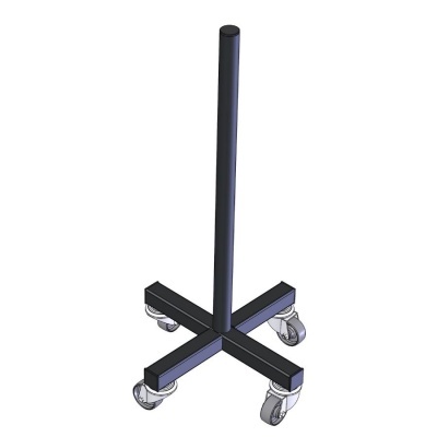 Base de suporte preta com rodas