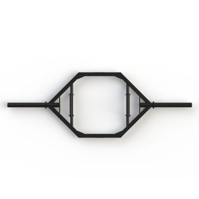 Barra hexagonal preta para levantamento de pesos