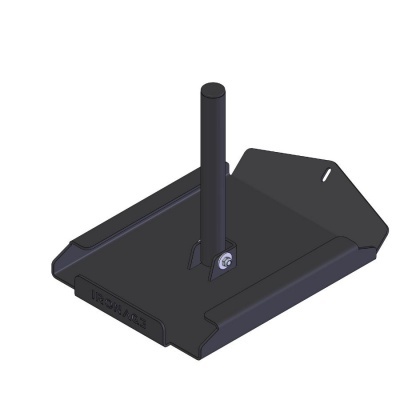 Base preta com suporte cilíndrico vertical