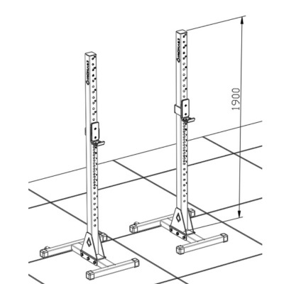 Par de suportes ajustáveis para halteres com base quadrada