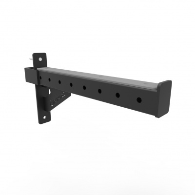 Suporte metálico preto para parede com orifícios