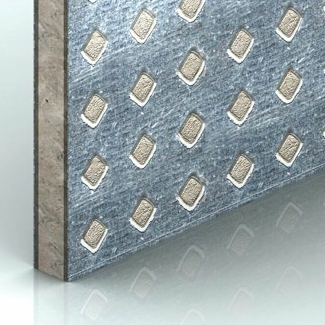 PROMATECT-S Painel metálico com padrão de losangos em relevo