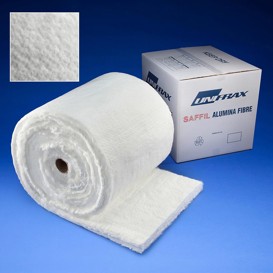 Fibra Policristalina Manta PCWHA 1600ºC Unifrax Saffil Rolo de fibra de alumina branca com caixa branca da UNI-TRAX