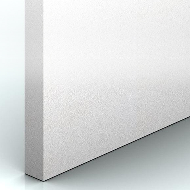 PROMATECT-LS Tela de pintura branca com textura rugosa sobre superfície espelhada