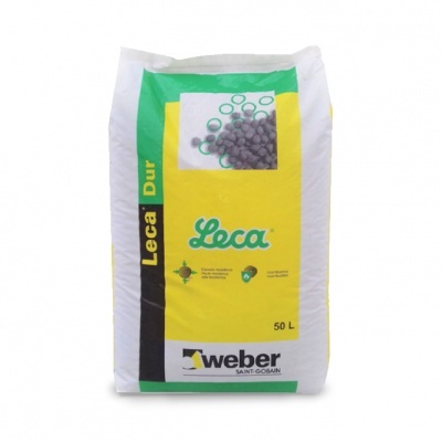 Saco de Leca Dur Weber 50 litros com design verde, amarelo, branco e preto
