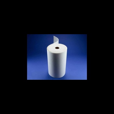 Rolo grande de papel branco com fundo azul