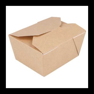 Caixa de papelão castanha clara com tampa dobrável