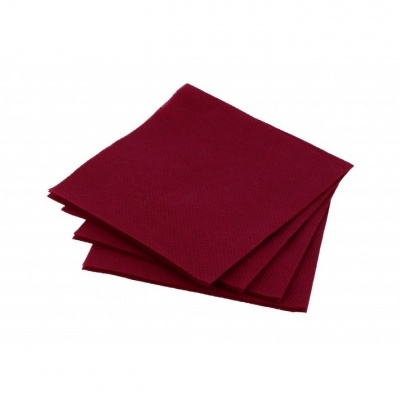 Guardanapos de tecido quadrados bordeaux com textura