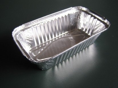 Tabuleiro retangular descartável de alumínio prateado