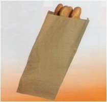 Saco de papel castanho com baguetes