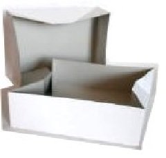 Duas caixas de cartão branco abertas com interior visível