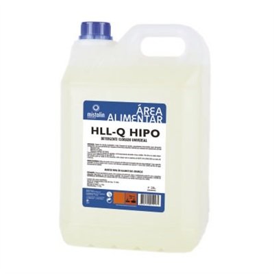 Recipiente plástico de detergente líquido universal Mistolin HLL-Q HIPO com tampa azul