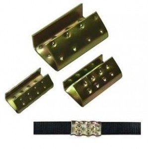 Conjunto de acessórios metálicos dourados e tira preta com fecho