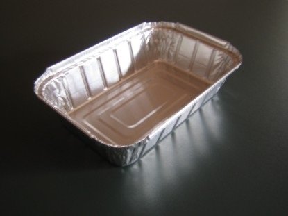 Tabuleiro retangular descartável de alumínio prateado