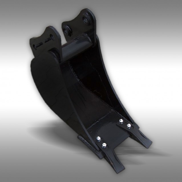 Balde 260 mm para retroescavadora BHM / BHSM Gadanho de escavadora preto metálico com rebites prateados