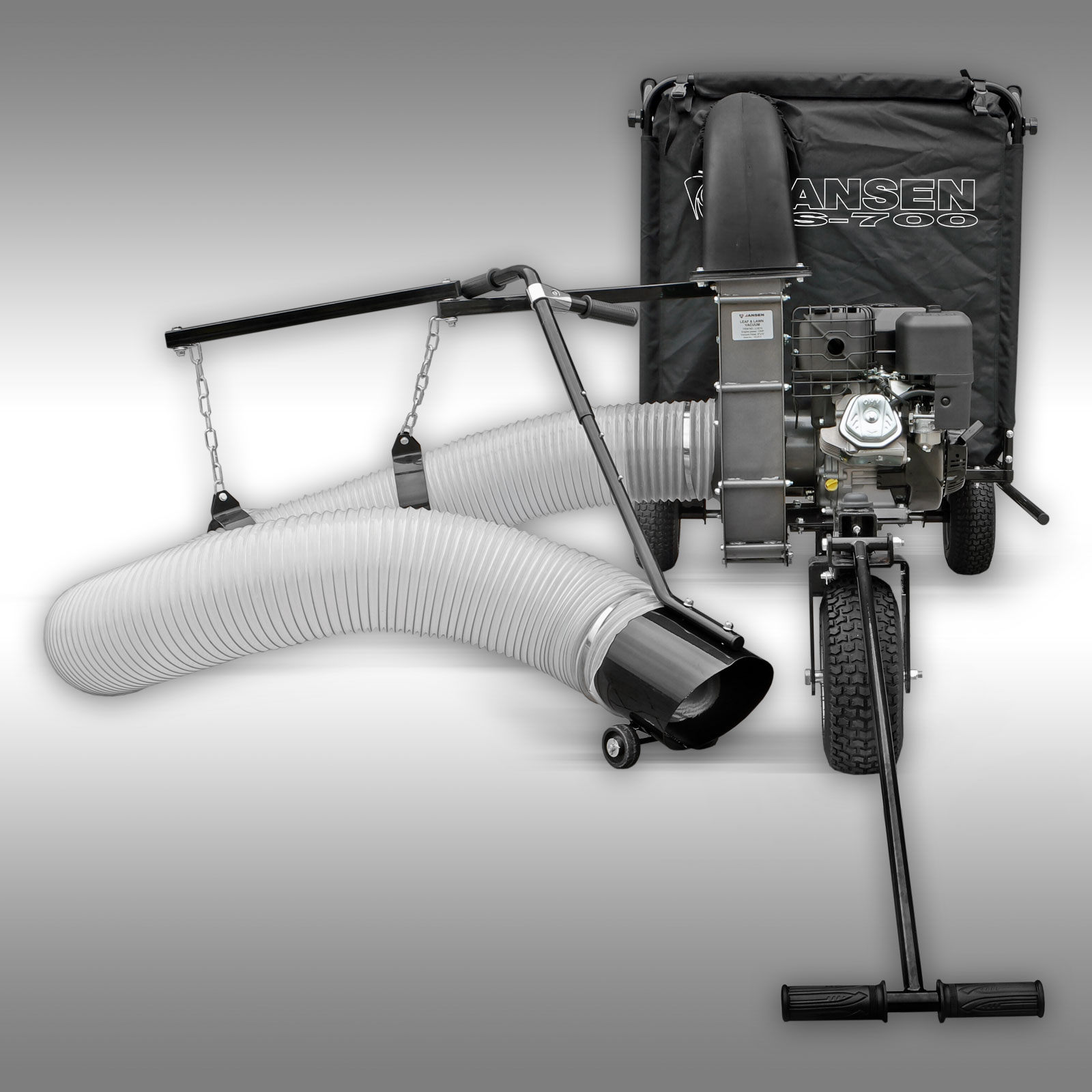 Aspirador de Folhas LS 700 Máquina sugadora e sopradora de folhas com tubo flexível e saco preto JANSEN SV-7000