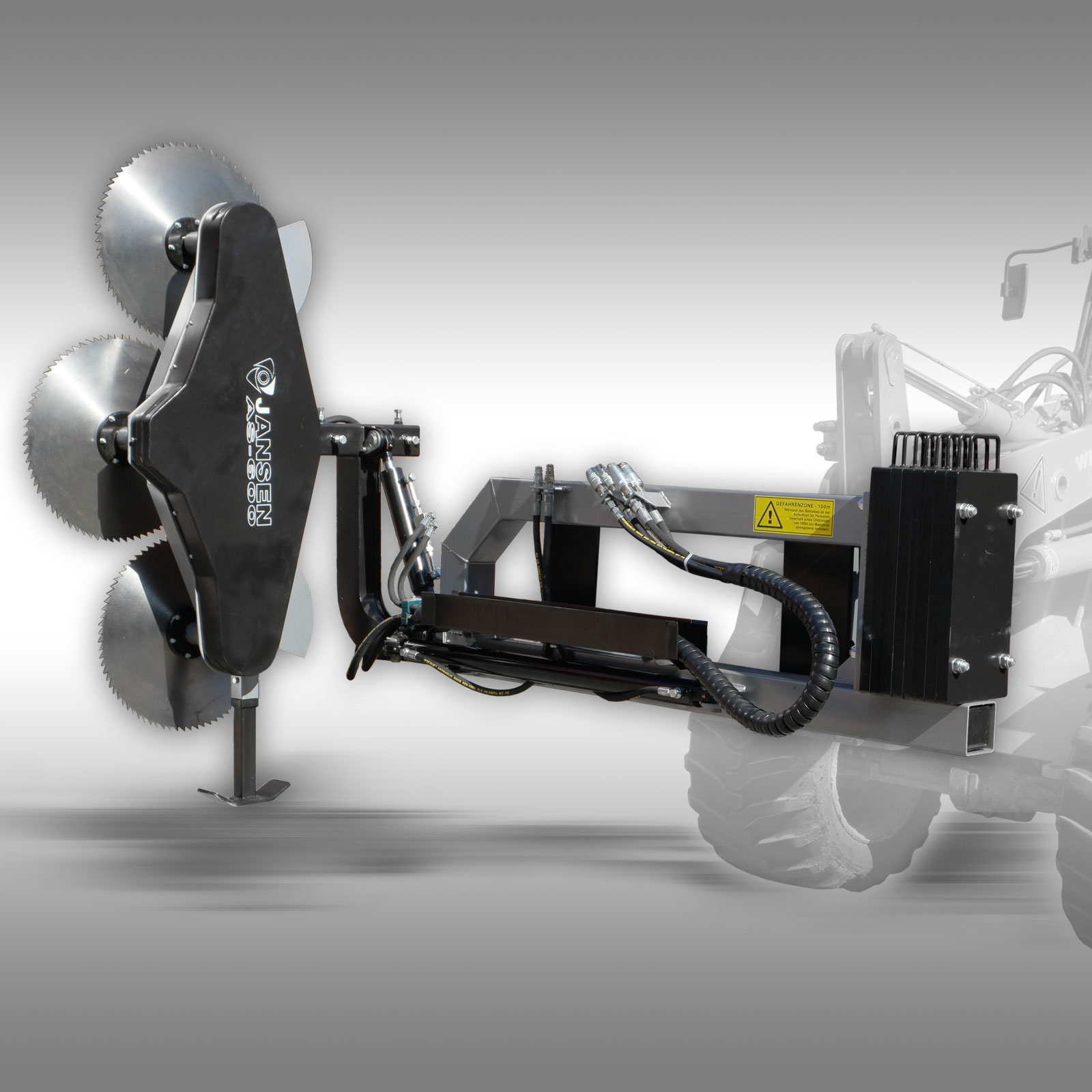 Serra Circular de vaivém AS-600 para trator, carregadora frontal, largura de 1750mm Equipamento agrícola com lâminas circulares e cabos hidráulicos