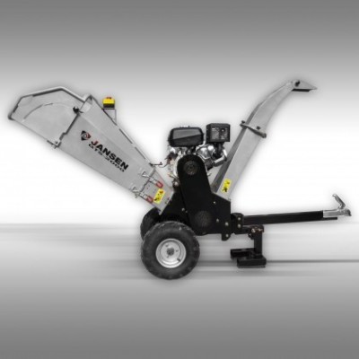 triturador de resíduos vegetais Jansen com motor a gasolina e pneus grandes