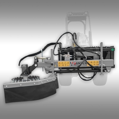 Aparelho agrícola cinzento com cabos pretos e proteção preta marcado JANZEN