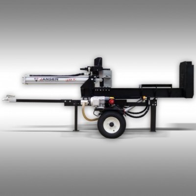 Máquina de cortar madeira JANSEN JPR-11 preta e cinza com rodas brancas