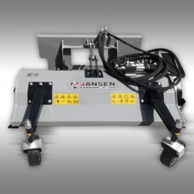 Varredora industrial cinzenta JANSEN HMM 1250 com cabos pretos e rodas giratórias