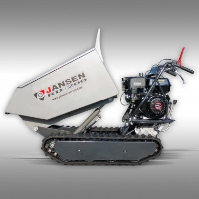 Mini dumper Jansen TFD 200 metal cinza e preto com motor a gasolina