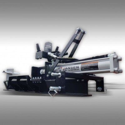 Aparelho hidráulico cinza e preto com texto 'JANSEN 2.5T 1.5M/V2' em fundo cinza