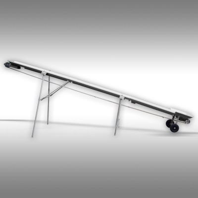 Tapete transportador industrial móvel em aço inoxidável com correia preta