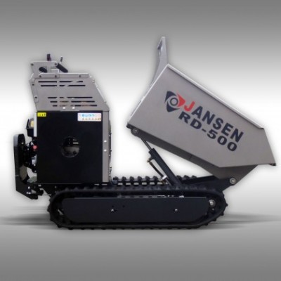 Máquina transportadora JANSEN RD-500 cinzenta com chenilhas pretas