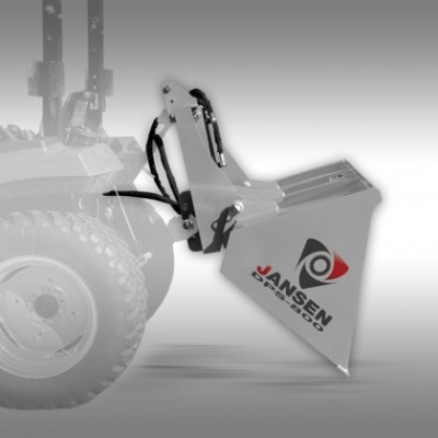 Acessório metálico acoplado a veículo com logotipo JANSEN CARREGADEIRAS