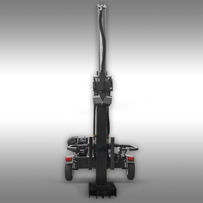 máquina industrial preta com estrutura metálica e base com dentes