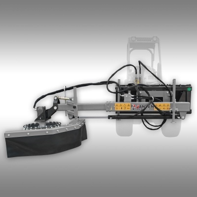 Anexo agrícola metálico com mangas hidráulicas e placa amarela JANZEN