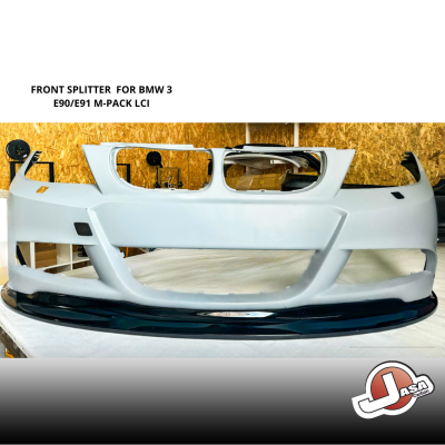 Para-choques frontal branco com splitter preto para BMW 3 E90/E91 M-PACK LCI
