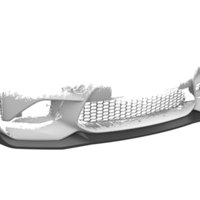Para-choques dianteiro branco com grelha em padrão de colmeia