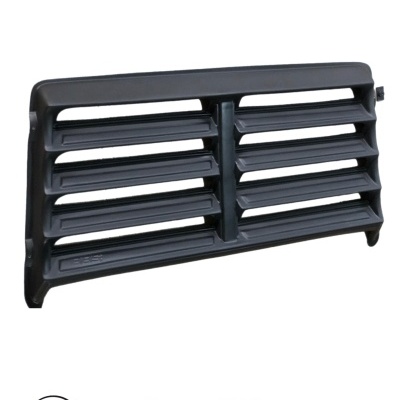 Grelha preta tipo louver MK1 com barras horizontais e estrutura retangular