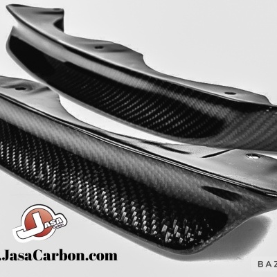 Peças automóveis em fibra de carbono preta com padrão trançado