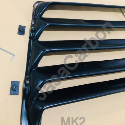 Grelha de ventilação automóvel preta com parafusos e chave Allen