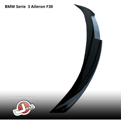 Aileron preto brilhante para BMW Série 3 F30 com texto e logótipo