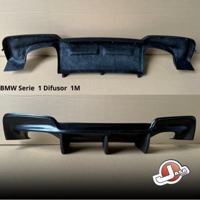 Difusor traseiro preto para BMW Série 1 com logótipo Jasa