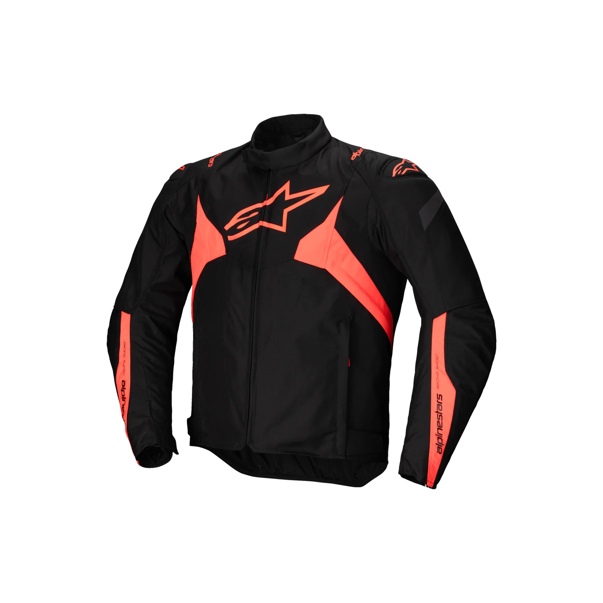 BLUSÃO ALPINESTARS T-JAWS V4 WP Casaco motard preto com detalhes vermelhos e logótipos ALPINESTARS