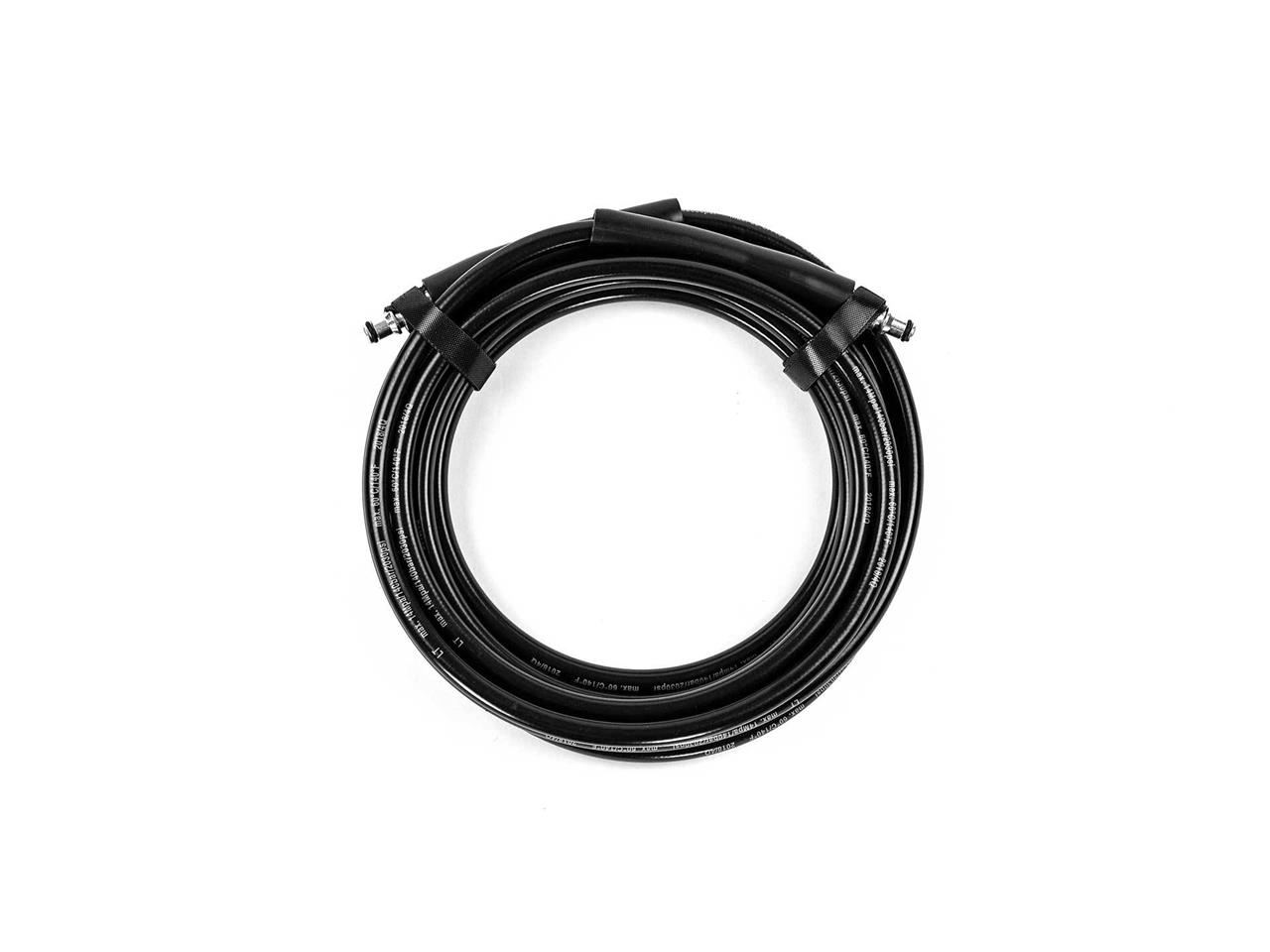 Kit MUC-OFF de máquina de lavar a pressão Cabo preto enrolado com conectores metálicos e braçadeiras