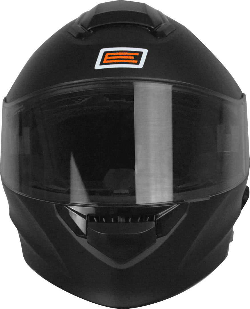 Capacete Modular Origine Delta com Intercomunicador Preto Matte Capacete integral preto mate com viseira translúcida escurecida e símbolo laranja e branco