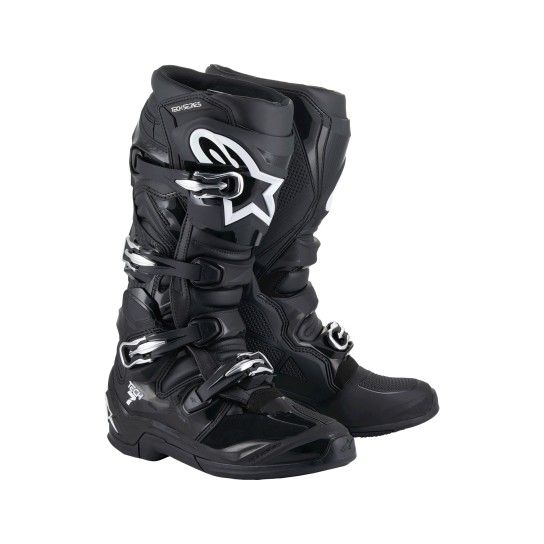 Botas Alpinestars Tech 7 Amarelo Fluo Botas motard pretas com fivelas e detalhes brancos