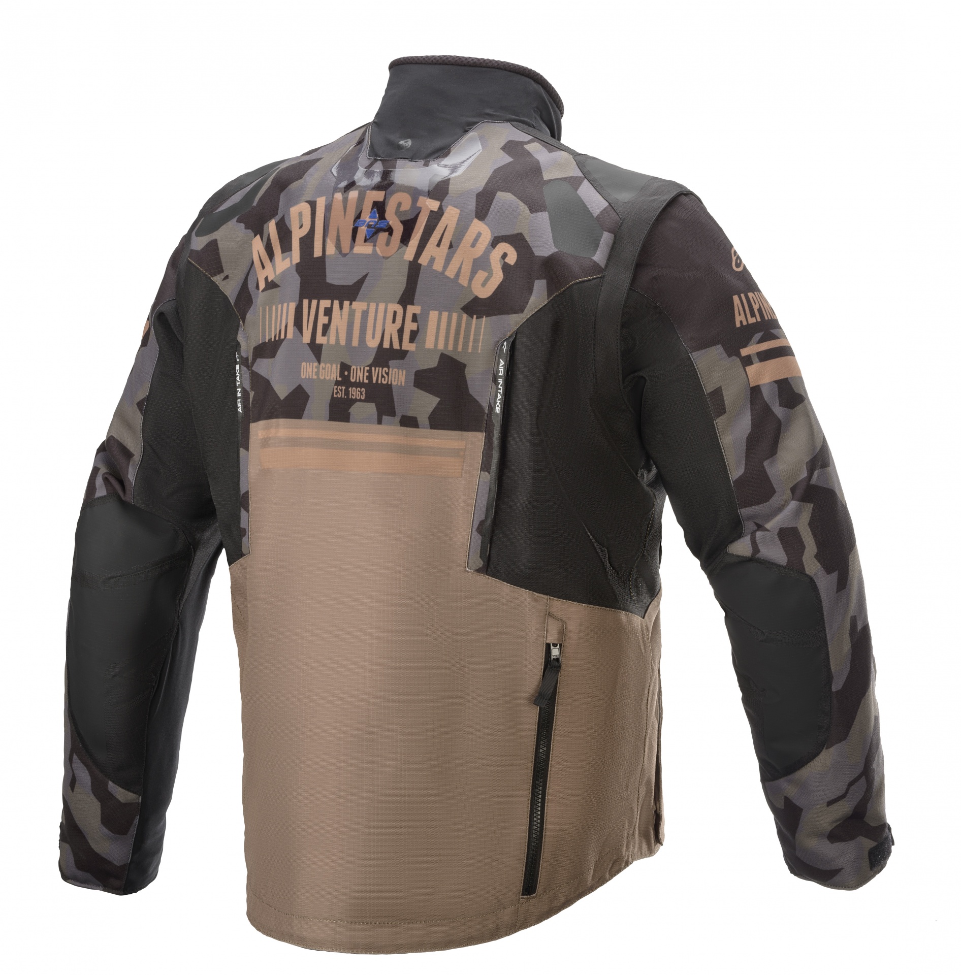 Casaco Alpinestars Venture R Camo Casaco Alpinestars Adventure com padrão camuflado e zíperes