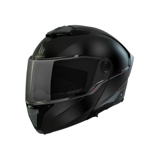 Capacete MT Atom 2 SV Solid capacete de motocicleta modular preto com viseira transparente