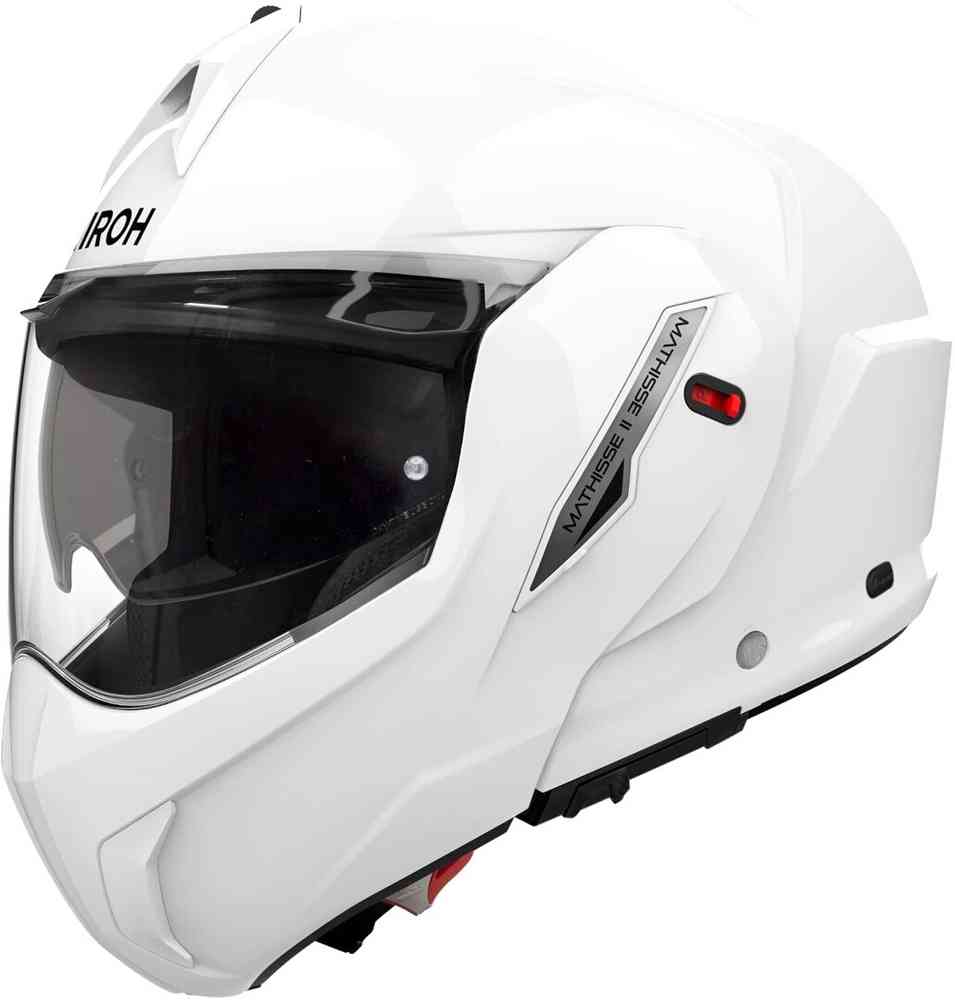 Capacete Airoh Mathisse II capacete de motocicleta integral branco com viseira transparente e texto AIROH e MATTE WHITE MATT
