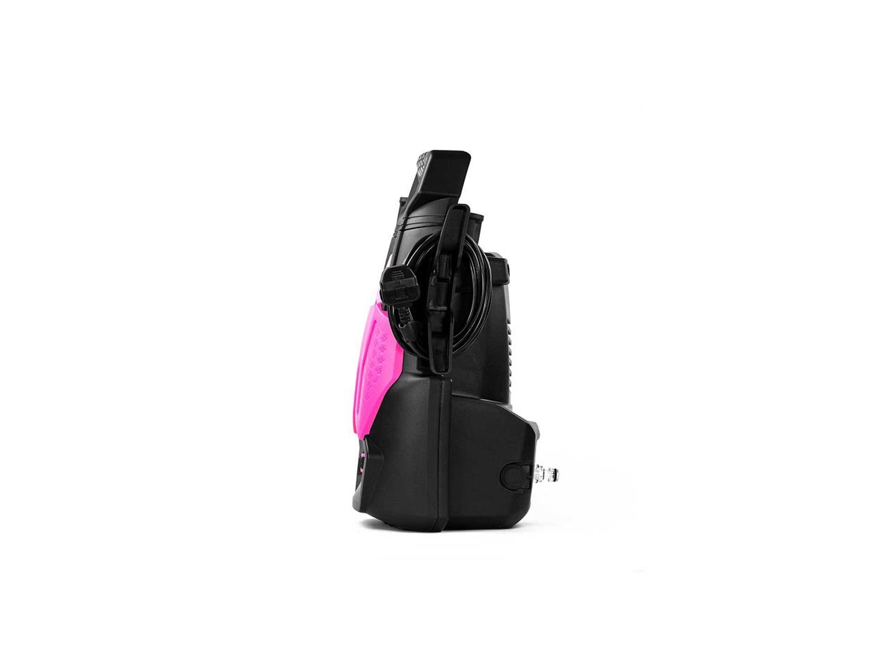 Kit MUC-OFF de máquina de lavar a pressão Mochila preta com detalhes cor-de-rosa em fundo branco