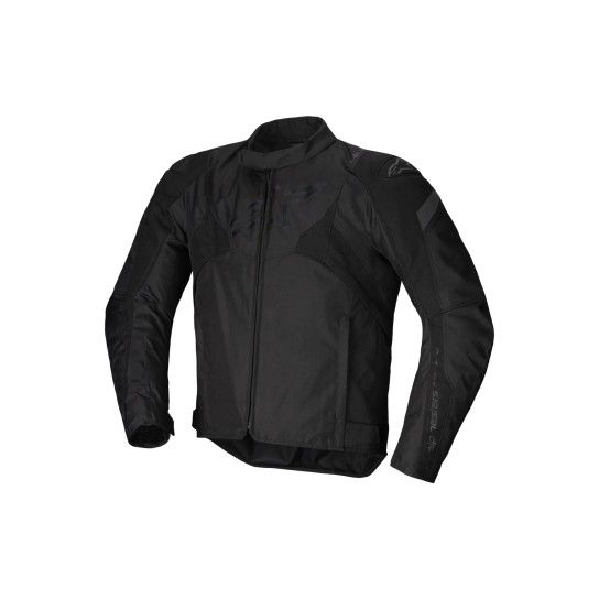 BLUSÃO ALPINESTARS T-JAWS V4 WP Casaco de motociclista preto com fecho de correr frontal