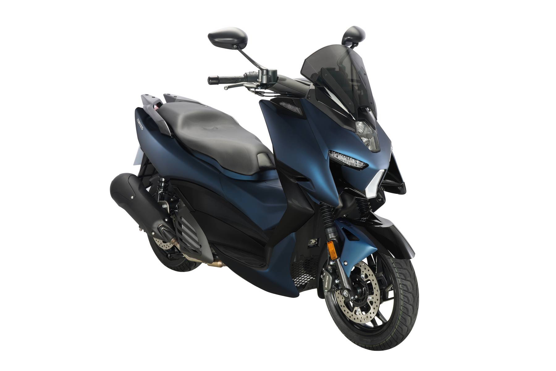 Zontes 125 M scooter azul escuro com assento cinzento e preto